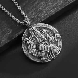 Colliers pendentifs Hip Hop <span class=keywords><strong>Viking</strong></span> Odin Roi des Dieux en Or Vintage, en Acier Inoxydable, Étanche et Inaltérable, Bijoux de Mode pour Hommes - Product Image 2