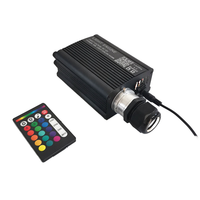 Lumière d'étoile à fibre optique LED en aluminium 12V 16W RGBW avec indice de protection IP55 Gradateur pour toit de voiture Ciel étoilé et lumière d'étoile filante Lumière de moteur