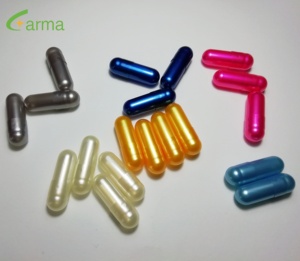 Kapsul Metalik Kosong Gelatin Warna Merah Muda Kapsul Kosong Mutiara - Product Image 4