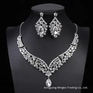 عبر الحدود التجارة الخارجية خمر سبائك البلاتين مطلي الكريستال قلادة مجموعة فاخرة مبالغ فيها اللباس الملحقات - Product Image 6