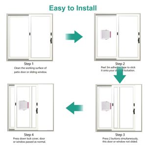 Fenêtre coulissante Patio Porte Placard Arrêt d'<span class=keywords><strong>armoire</strong></span> Serrure de sécurité pour enfants pour bébé et animaux domestiques Aucune perceuse requise - Product Image 5