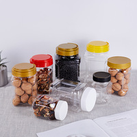 Meilleure vente WEIHUA bocaux vides en plastique PET transparent de qualité alimentaire pour le stockage de gâteaux et de collations couvercles à vis de différentes tailles personnalisables