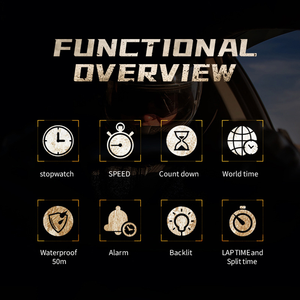 Reloj Digital para Hombre, Relojes Deportivos para Exteriores, Natación 50M, Altímetro, Barómetro, Brújula, Reloj de Pulsera de Nailon Negro - Product Image 5