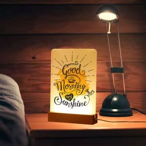 Customizable Sublimation LED <b>Night</b> <b>Light</b> Acrylic Photo Frame Warm White Emitting for Bedroom Decor - Product Image 3