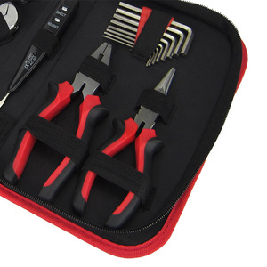 Bolsa de Herramientas Personalizada de 17 Piezas con Múltiples Compartimentos, Métrica, para Uso Doméstico, con Ribete Rojo y Negro, Compatible con OEM - Product Image 4