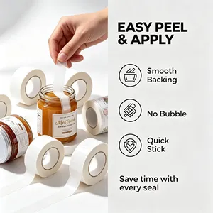 Self Adhesive Rectangular <b>Label</b> Roll Transparent Paper Quick Stick for Food Packaging Use - Product Image 1