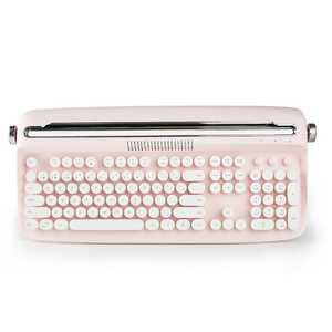 Yunzii Actto B503 Không Dây Bluetooth Bàn Phím Retro Máy Đánh Chữ Phong Cách Bé Màu Hồng 104 Phím Bàn Phím Với Đứng Cho Máy Tính Xách Tay Máy Tính Bảng PC - Product Image 1