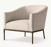 Fauteuil à bras en cuir avec base en métal, design moderne, meubles de salon, meubles de maison