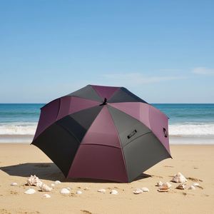 China Factory Custom New Model UV Customized Golf <b>Umbrella</b> Promotional Branded Double Canopy Golf <b>Umbrella</b> <b>Windproof</b> - Product Image 1