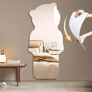 Adesivo da parete a corpo intero in acrilico HD specchio morbido per bagno camera da letto decorazioni per la casa a forma di specchio decorativo - Product Image 2