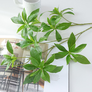Nouvelle plante artificielle Pieris Japonica de Furu, vert foncé avec des bords blancs, fleur en soie hautement réaliste, décoration d'intérieur pour bureau - Product Image 3