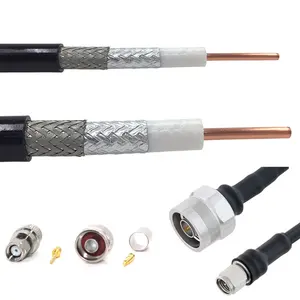 Tổn Thất Thấp LMR400 Đồng Mạ Thiếc LMR200 RG8 KSR400 Cáp Đồng Trục SMA Nam N Loại Cáp Jumper Hội