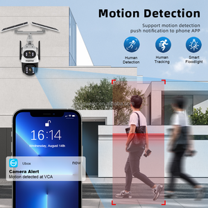 Hongglobal 6MP mạng thông minh năng lượng mặt trời Powered không dây surveil ngoài trời cctv <span class=keywords><strong>Camera</strong></span> ICAM + ubbox ống kính kép wifi an ninh năng lượng mặt trời máy ảnh - Product Image 3