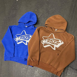 400g Heavyweight 100% algodón French Terry Hoodies para hombres de gran tamaño <span class=keywords><strong>moda</strong></span> 3D Puff Print Logo Custom Mens Hoodie - Product Image 1