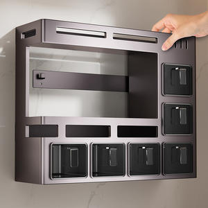 Étagère murale perforée en acier au carbone extra-épais pour assaisonnements, rangement combiné pour la maison - Product Image 6