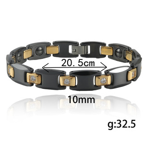 Diamond <b>Bracelet</b> Two Tone Black <b>Baguette</b> Cut Unisex Everyday Wear - Product Image 5