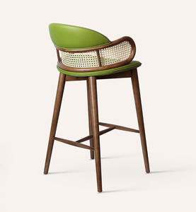 Tabouret de Bar en cuir et bois au Design moderne, mobilier de Restaurant, de cuisine, de salle à manger - Product Image 2