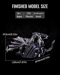 Rompecabezas Metálico 3D Piececool HP468-RK Dragón Oscuro sobre Ruinas, Juguete de Dragón Metálico, Kit de Modelo para Armar para Adultos y Niños - Product Image 2