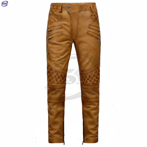 กางเกงหนัง PU เอวสูงแฟชั่นใหม่ขายาวไม่ยับไม่ยับสำหรับผู้ชาย - Product Image 1