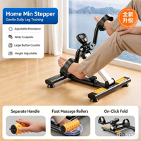 Mini-pédalier portable avec hauteur réglable, tube en acier robuste, ventouses antidérapantes pour l'exercice des mains et des pieds