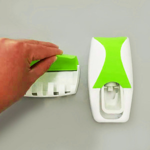 Automatic Toothpaste Dispenser Set With Toothbrush Holder Adhesive Installation Black Color For Bathroom Use - Product Image 3