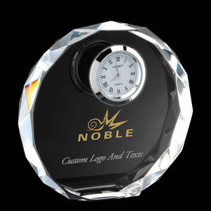 Cao quý nhà sản xuất Bán buôn tinh thể thủy tinh mảng bám bảng đồng hồ với biểu tượng tùy chỉnh Quà Tặng cá nhân kinh doanh bàn Quà Tặng bảng đồng hồ - Product Image 2