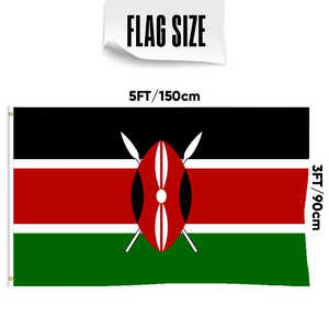 Klaar Om 100% Polyester 3x5ft Voorraad Fabriek Gedrukt Kenyan <span class=keywords><strong>Kenya</strong></span> Vlag Te Verzenden - Product Image 6