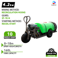 Chariot à main agricole HARYST 160L, pulvérisateur à essence avec roues, pulvérisateur de pesticides autopropulsé
