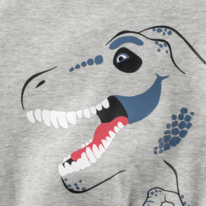 เสื้อสเวตเตอร์คอกลมแขนยาวลายการ์ตูนสำหรับเด็กทารกเสื้อผ้าแฟชั่นสำหรับเด็กผู้ชายคอกลมผ้าคอตตอนลายไดโนเสาร์ - Product Image 4