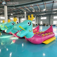 Bateau Dragon Gonflable Propulsé par l'Eau, Bateau à Moteur Nautique, Bateau Banane, Poisson Volant Aquatique, Capacité 500kg, Plus de 10 Passagers, Usage Commercial/Resort