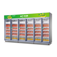 Réfrigérateur commercial pour boissons, sans givre, à refroidissement par air, double vitrage isolant, compresseur puissant pour supermarchés