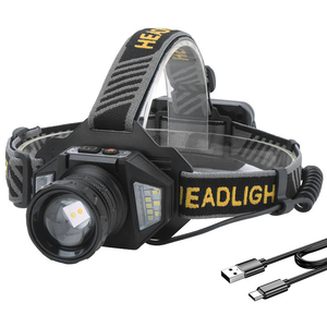 Linterna Frontal de Doble Fuente de Luz, Láser Blanco LED de Largo Alcance, Recargable, Impermeable, con Sensor de Movimiento, para Pesca - Product Image 1