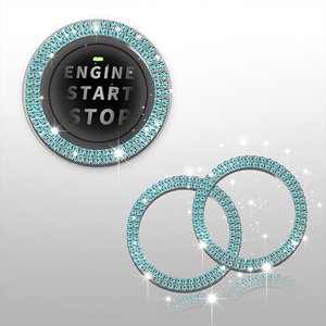 Car Bling <strong>Crystal</strong> Rhinestone Engine Start Ring Decals Car Push Start Button Cover Sticker Key Ignition <strong>Knob</strong> Bling Ring - Product Image 3