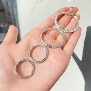 Vòng bezel đồng hồ Moissanite VVS mạ đá lấp lánh, nhiều kích cỡ: 36mm/41mm/26mm/31mm/34mm, hàng có sẵn số lượng lớn - Product Image 3
