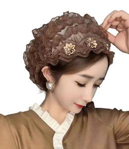 Latest design solid color breathable eco-friendly suitable for Malaysian women, scarf, hat, Muslim inner cap, lace headscarf - Product Image 3