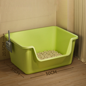Bac à litière pour chat anti-éclaboussures extra-large en plastique - Toilette pour chat de type baignoire Jumbo - Fournitures pour animaux de compagnie - Product Image 4