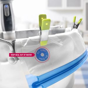 Rouleau de sacs de conservation alimentaire pré-coupés sans BPA, résistants aux perforations, à soudures latérales larges, en matériau PA/PE, design classique, pour scelleuse sous vide chauffante - Product Image 3