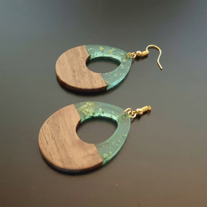 Pendientes de Resina de Madera Natural Hechos a Mano, Elegantes, Colgantes, Ligeros, Estilo Bohemio, Accesorios de Moda, Regalo para Mujer, Premium - Product Image 1