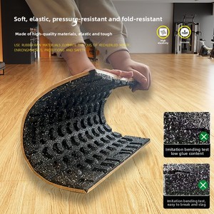 Plancher de protection d'exercice d'haltères et d'haltères Tapis en caoutchouc de gymnastique fonctionnel avec caractéristiques d'absorption des chocs et de résistance insonorisée - Product Image 3