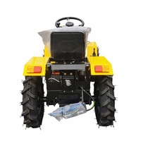 Mini Tractor de 12 HP con Tracción en las 4 Ruedas y Arado de Doble Fila para Uso en Pequeñas Granjas, Motor Diésel, Tractor Agrícola Multifuncional