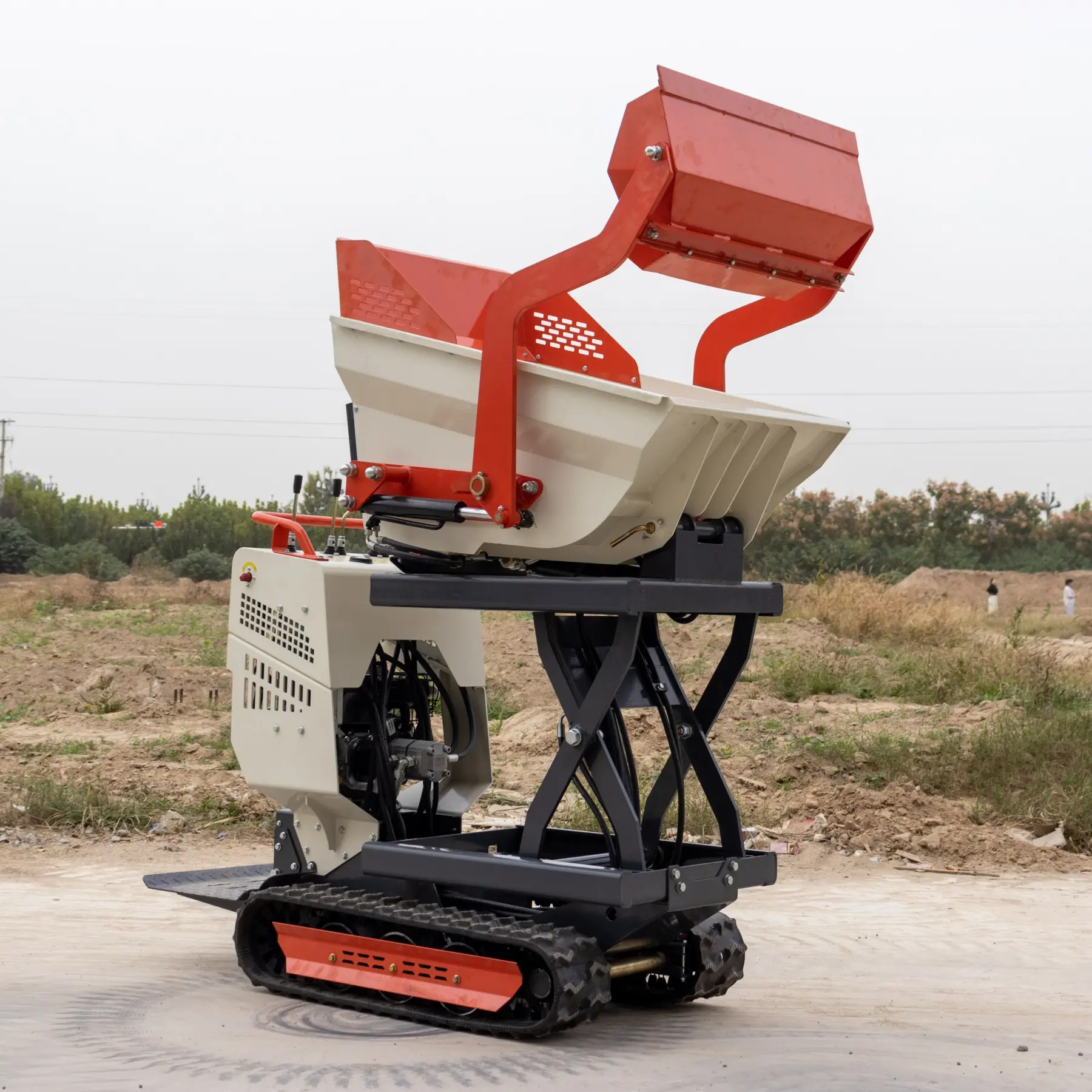 China Garden Construction Hand Transporter Mini Hydramatic Track Crawler Tipper Loader Dumper Truck 500Kg para la venta