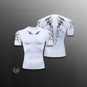 T-shirt Modellante Atletica da Uomo a Maniche Corte, Traspirante e ad Asciugatura Rapida, Contenitiva e Modellante per il Ventre, Ideale per l'Allenamento Transfrontaliero - Product Image 1