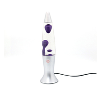 Lampe à lave volcanique contemporaine de 16 pouces, eau transparente avec cire noire, veilleuse LED, prise Europlug, cadeau pour la décoration de la pièce