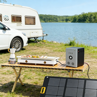 Générateur solaire multi-sorties 500W, onduleur à onde sinusoïdale pure, batterie au lithium, boîtier métallique, lumière LED d'urgence, voiture 1KWH
