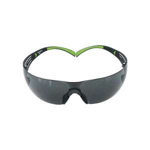 3M Goggles de seguridad con brazos negros y verdes, lentes de policarbonato gris, EN 166, EN 170 - Product Image 1
