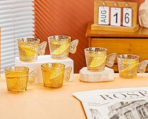 Butterfly Pot the Cup in a 6 Piece Set 120ml Diseño creativo Exquisito Vasos <span class=keywords><strong>de</strong></span> vidrio Taza <span class=keywords><strong>de</strong></span> agua <span class=keywords><strong>de</strong></span> uso familiar con asa - Product Image 6