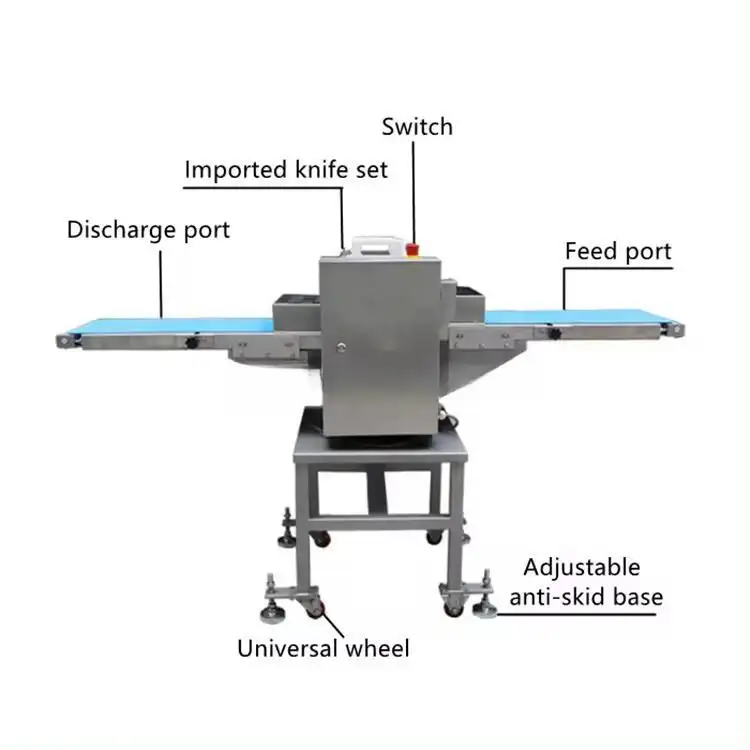 Macchina automatica per affettare carne fresca tipo trasportatore completamente automatica per tagliare la carne di manzo macchina per tagliare il pollo congelato