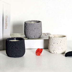 Jars à bougies en céramique faits à la main, cylindriques, finition mate, multicolores, décoration d'intérieur - Product Image 2