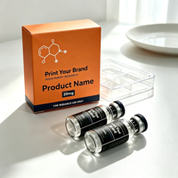 Boîtes de stockage de peptides écologiques personnalisées avec étiquettes holographiques et fermeture magnétique pour flacons de 3 ml, emballage en plateau plastique