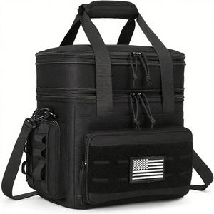 Sac isotherme tactique grande capacité à double compartiment extensible avec système MOLLE, sac à déjeuner souple et étanche - Product Image 1